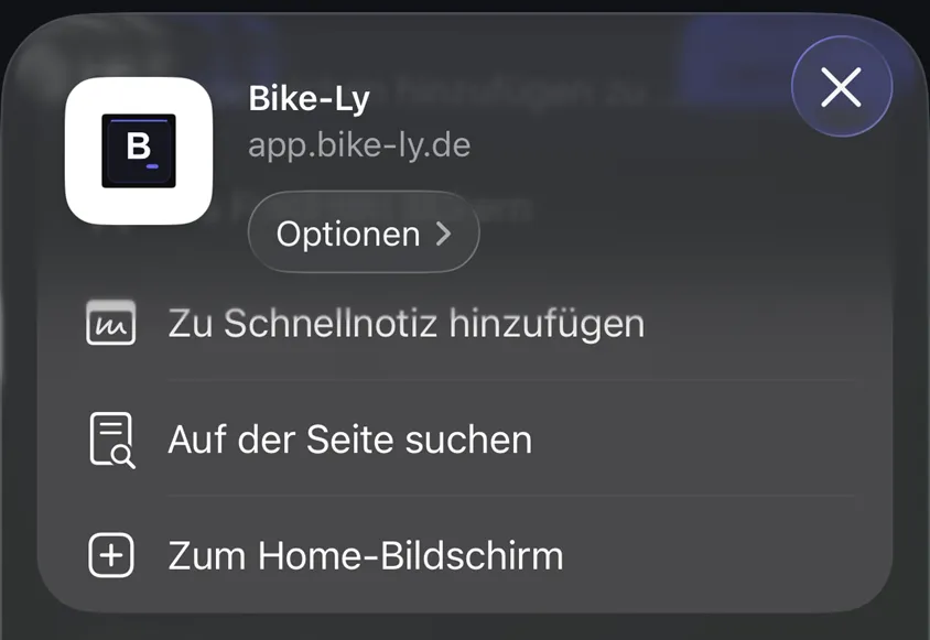 Bike-Ly Home Screen